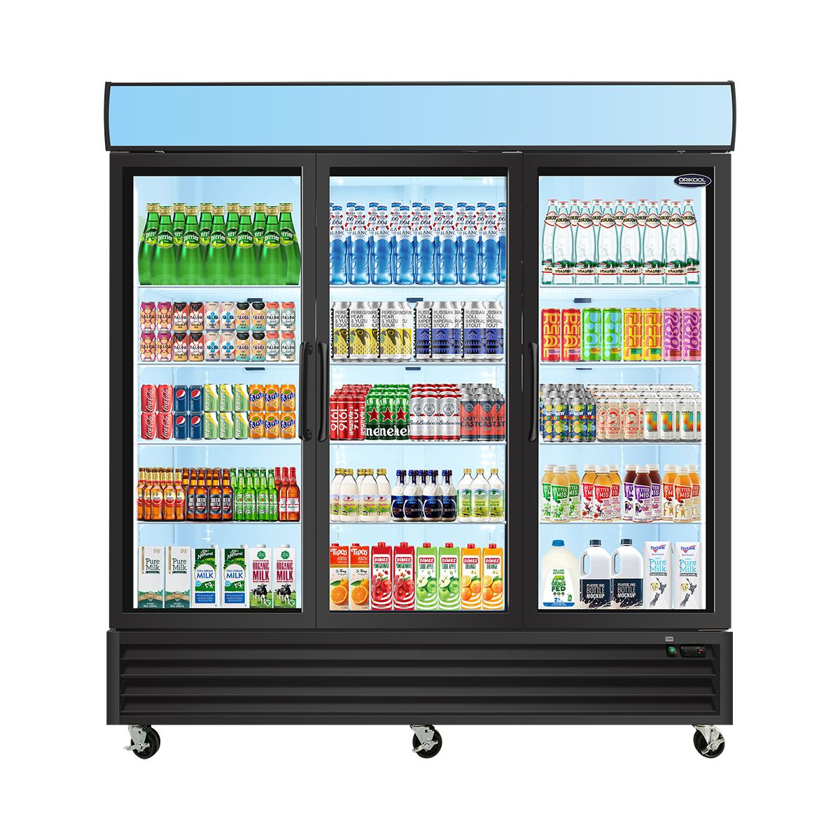 70 Cu. Glass Door Merchandiser Refrigerator with LED Top Panel