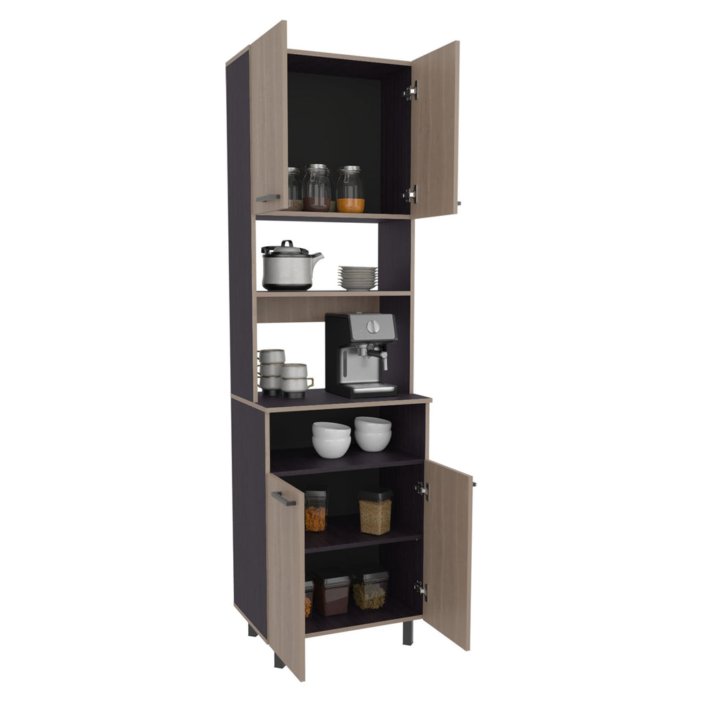 Otomo Dual-Tone Pantry Cabinet with Open Shelf