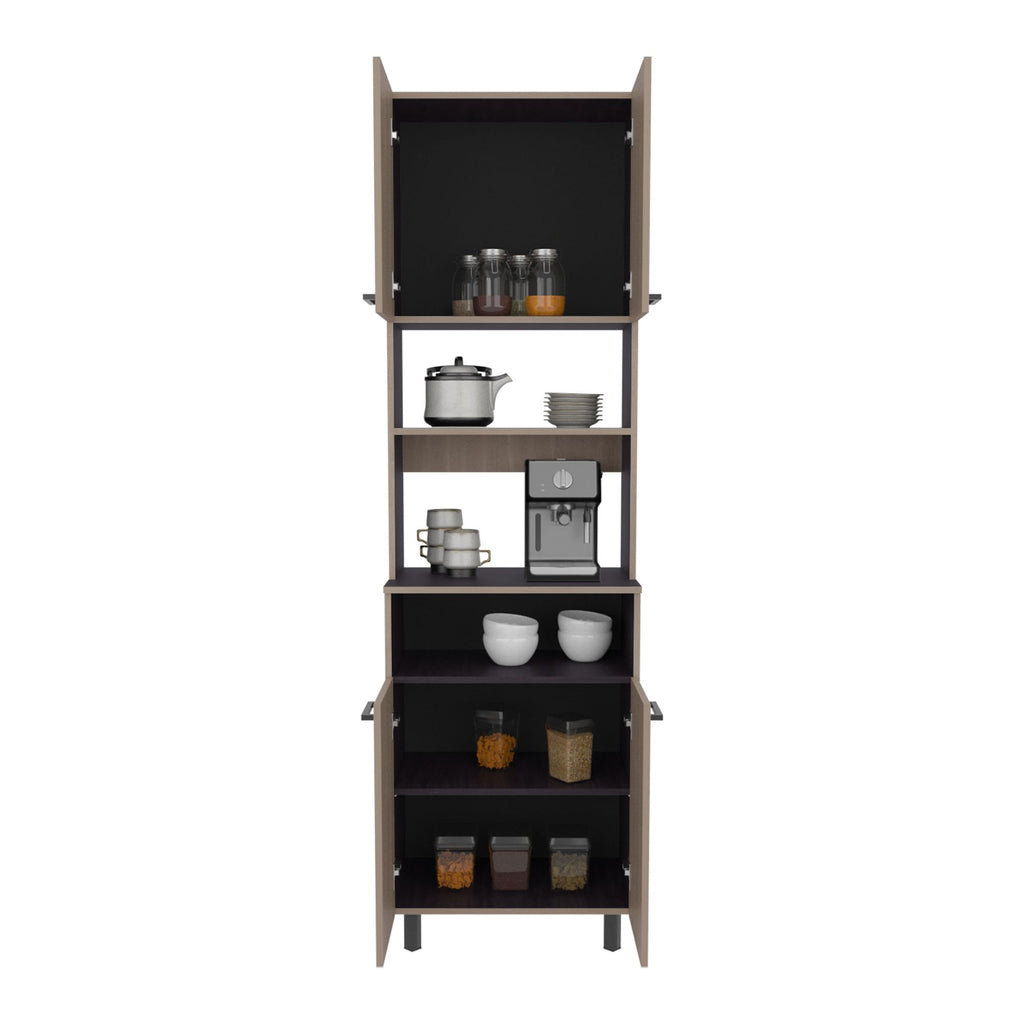 Otomo Dual-Tone Pantry Cabinet with Open Shelf