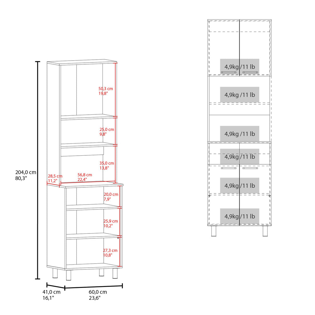 Otomo Dual-Tone Pantry Cabinet with Open Shelf