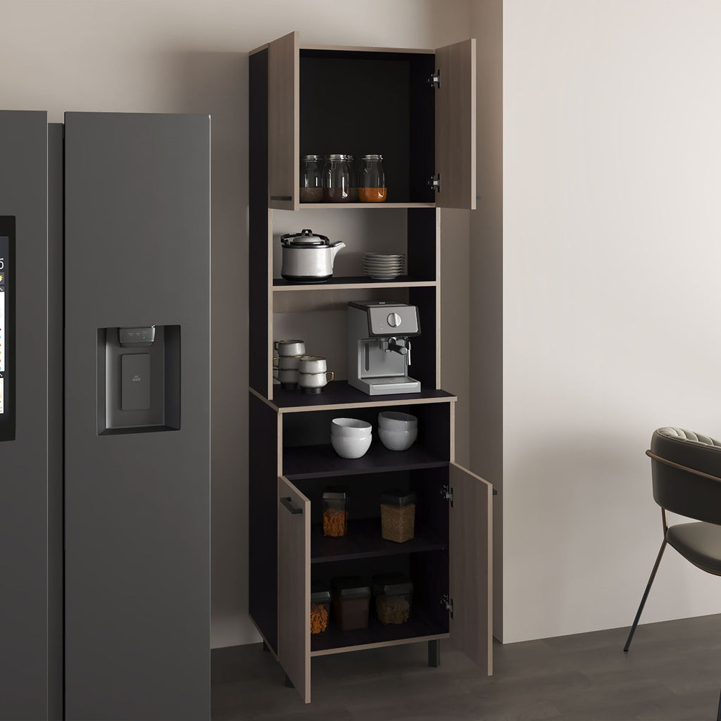 Otomo Dual-Tone Pantry Cabinet with Open Shelf
