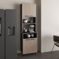 Otomo Dual-Tone Pantry Cabinet with Open Shelf