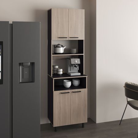 Otomo Dual-Tone Pantry Cabinet with Open Shelf