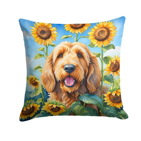 Otterhound in Sunflowers Decorative Throw Pillow