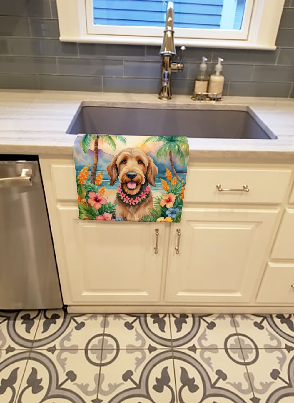 Otterhound Luau Two-Sided Kitchen Towel