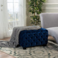 Modern Glam Velvet Ottoman with Button-Tufted Diamond Stitching