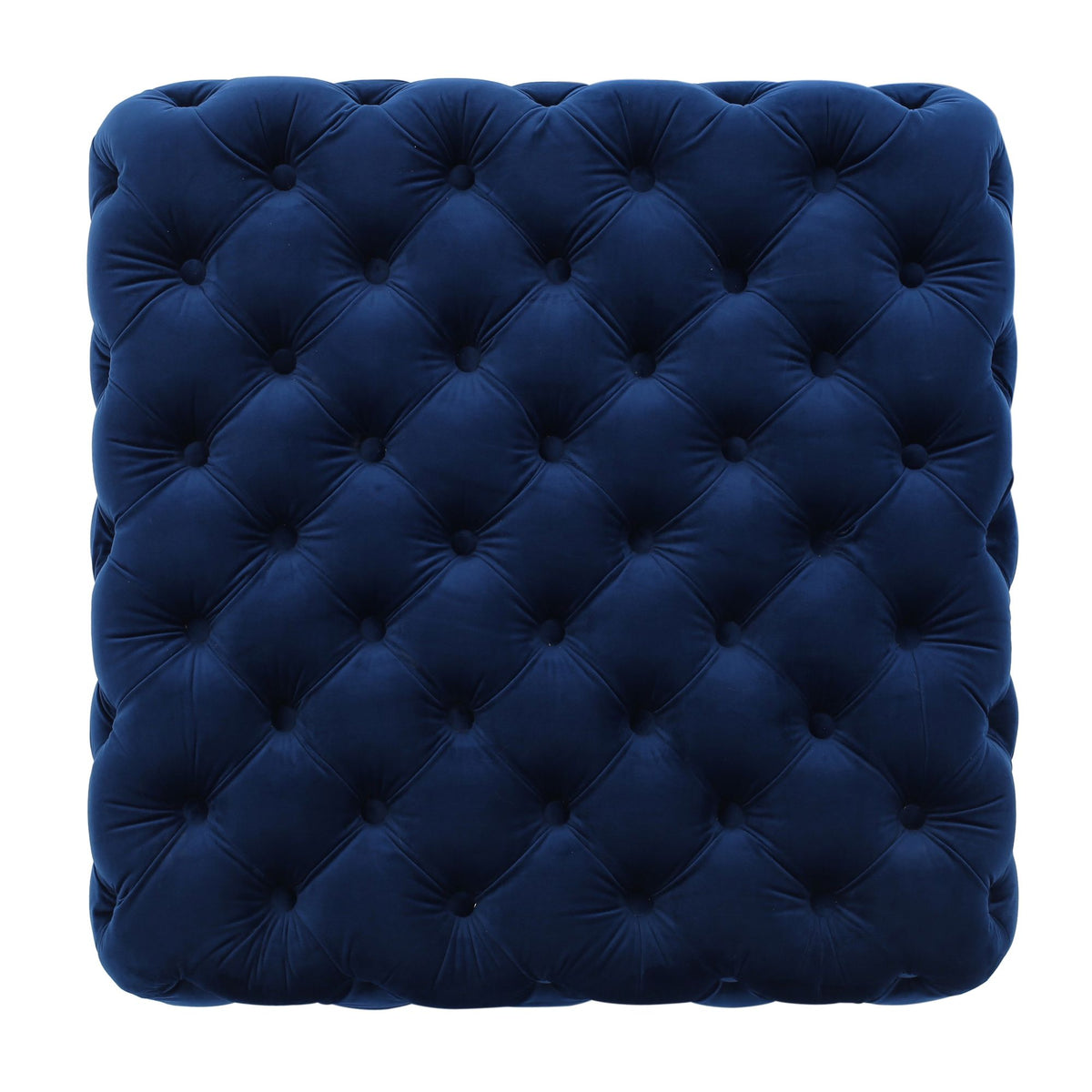 Modern Glam Velvet Ottoman with Button-Tufted Diamond Stitching