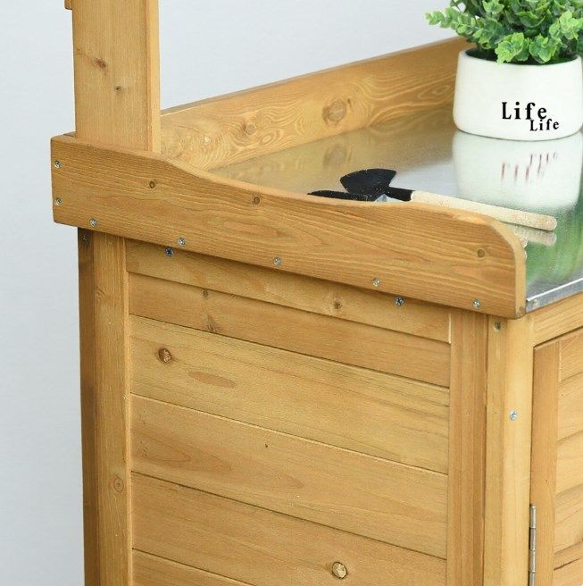 Outdoor Garden Tool Storage Shed with Potting Bench and Magnetic Doors