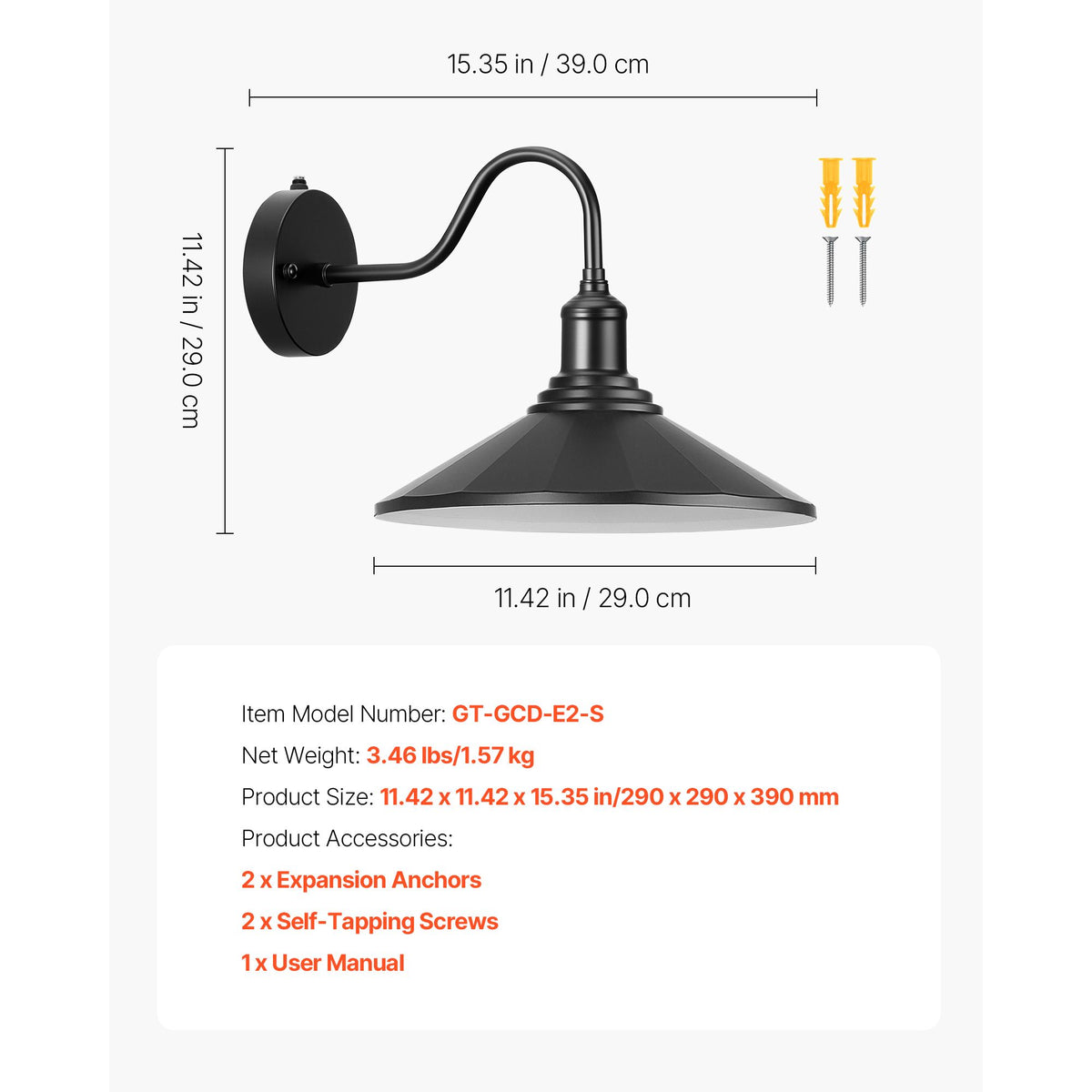 Farmhouse Gooseneck Barn Lights with Dusk-to-Dawn Control