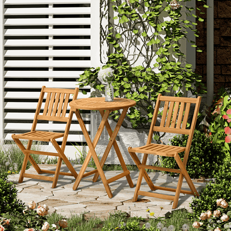 Three-Piece Outdoor Bistro Set – Foldable and Ready to Use