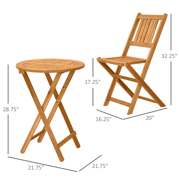 Three-Piece Outdoor Bistro Set – Foldable and Ready to Use