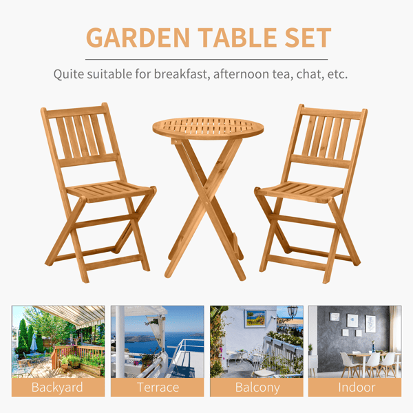 Three-Piece Outdoor Bistro Set – Foldable and Ready to Use
