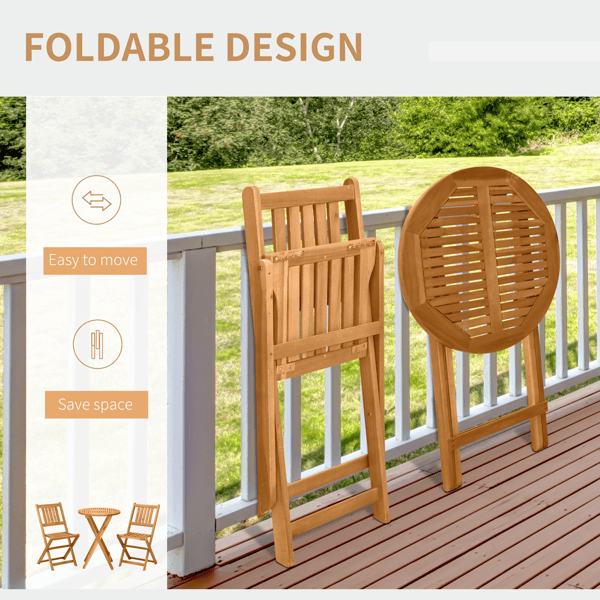 Three-Piece Outdoor Bistro Set – Foldable and Ready to Use