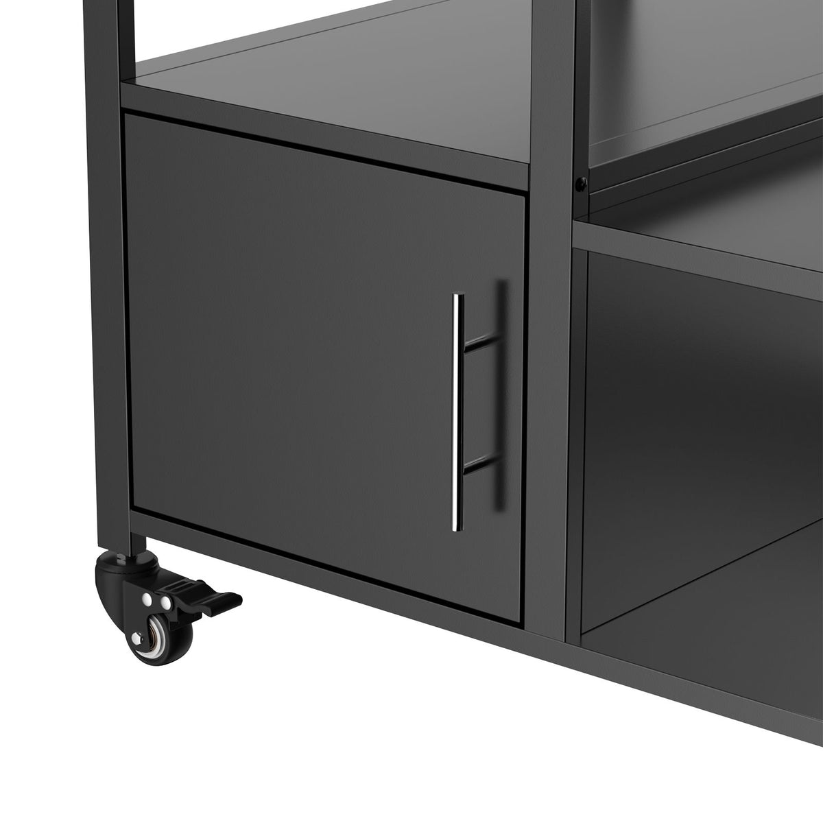 Mobile Grill Table with Enclosed and Open Storage