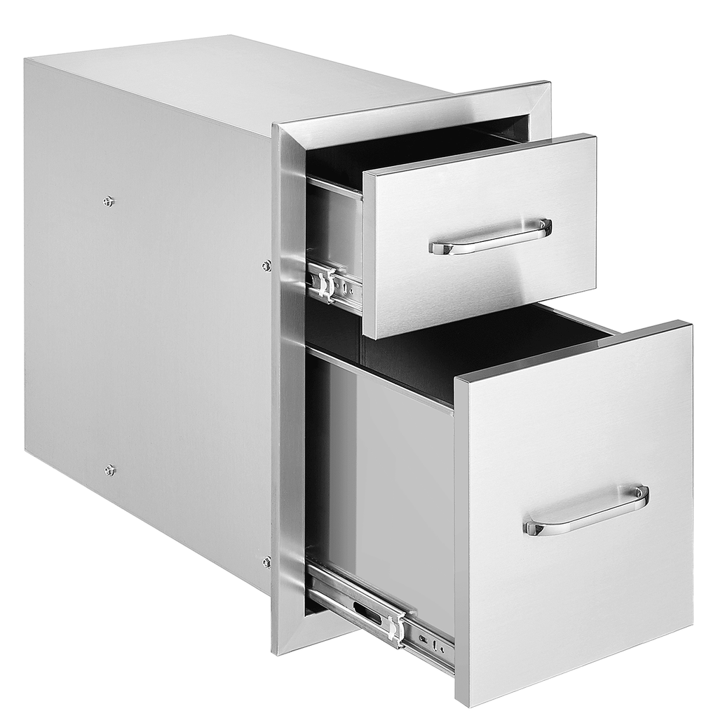 Two-Tier Outdoor Kitchen Drawers for BBQ Islands