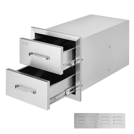 Flush-Mount Double Drawers for Outdoor Kitchens