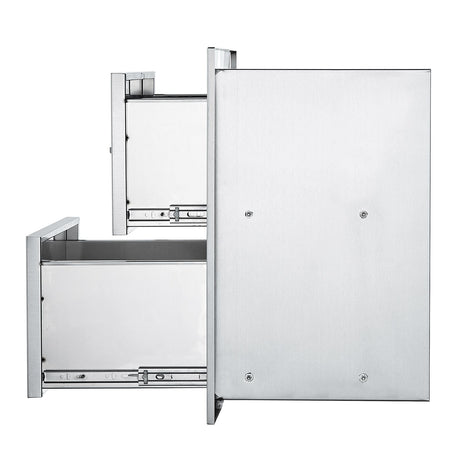 Flush-Mount Double Drawers for Outdoor Kitchens