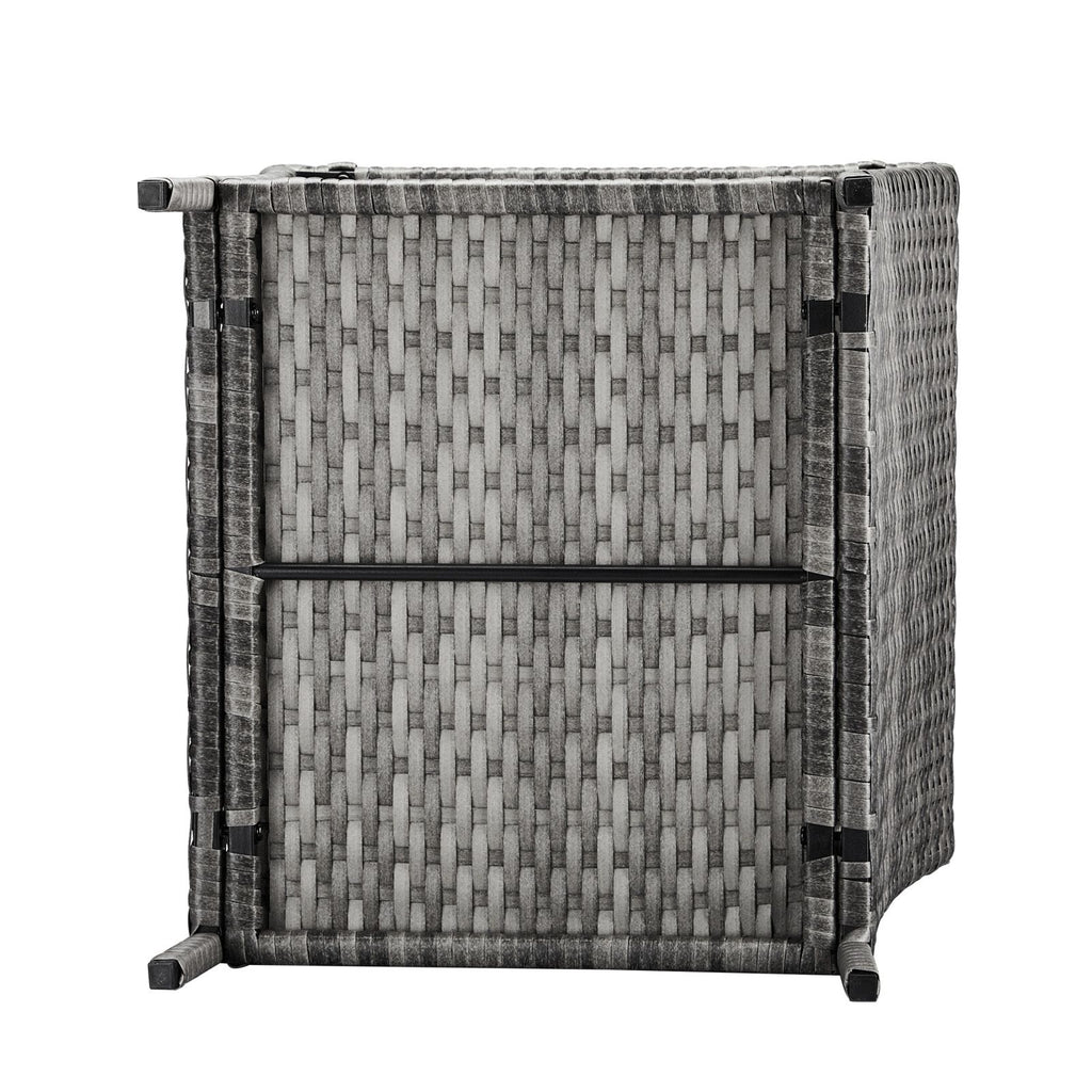 Square Patio Side Table with Lower Shelf