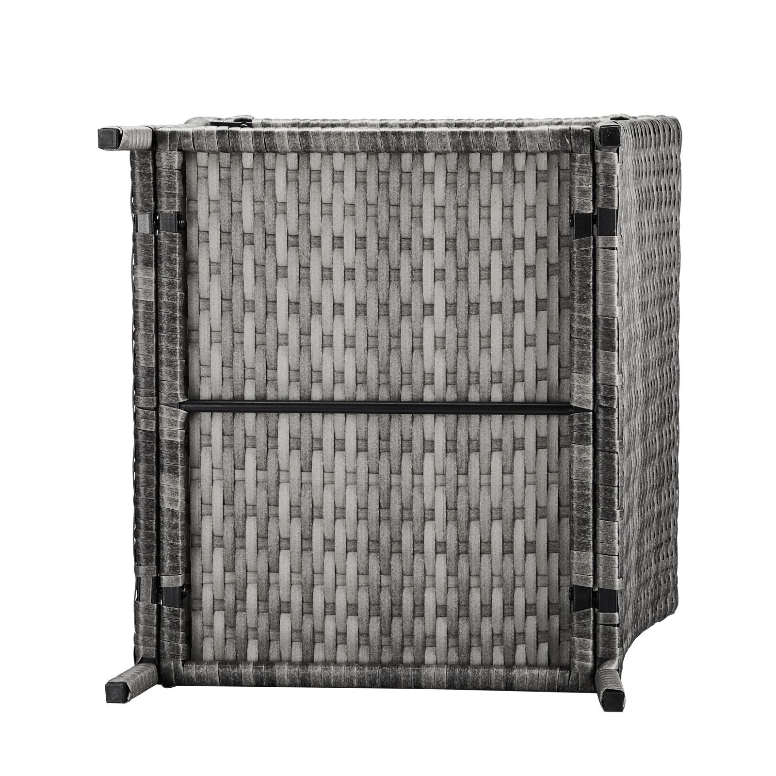 Square Patio Side Table with Lower Shelf
