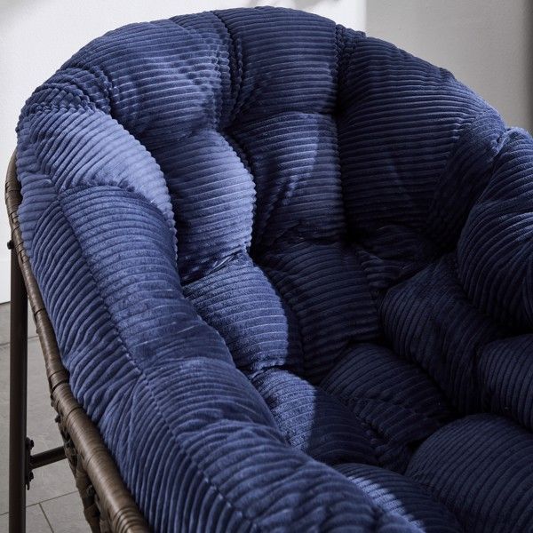 Oversized Outdoor Rocking Chair with Padded Cushion - Navy Blue