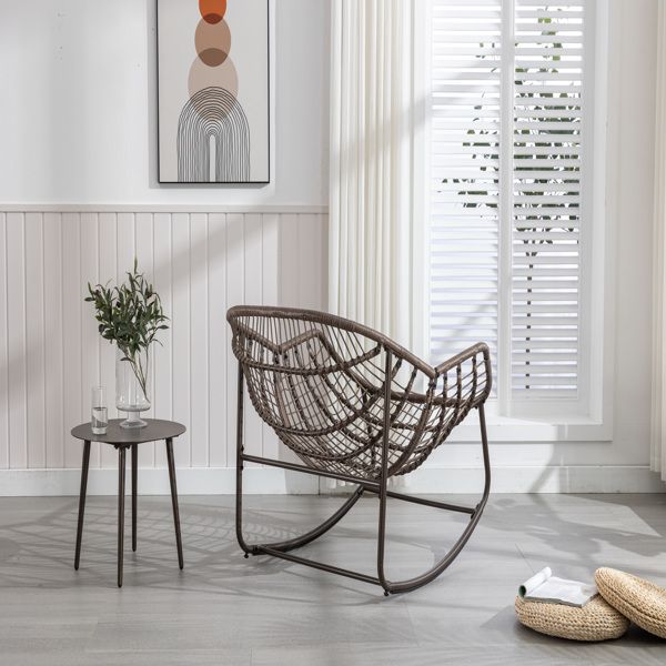 Oversized Outdoor Rocking Chair with Padded Cushion - Navy Blue