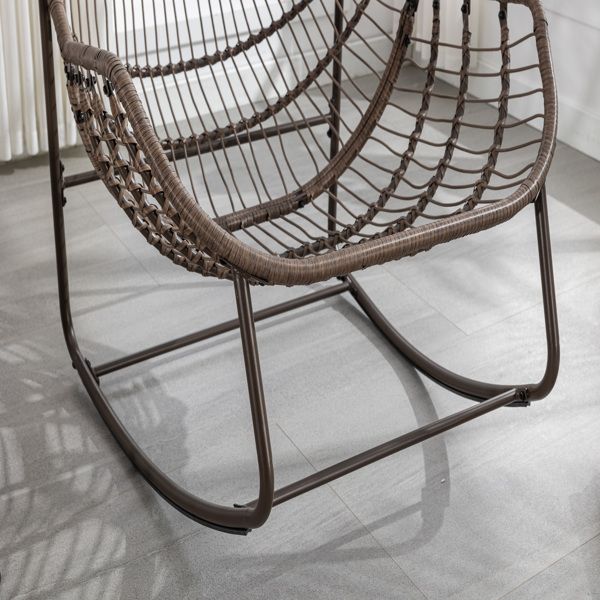 Oversized Outdoor Rocking Chair with Padded Cushion - Navy Blue