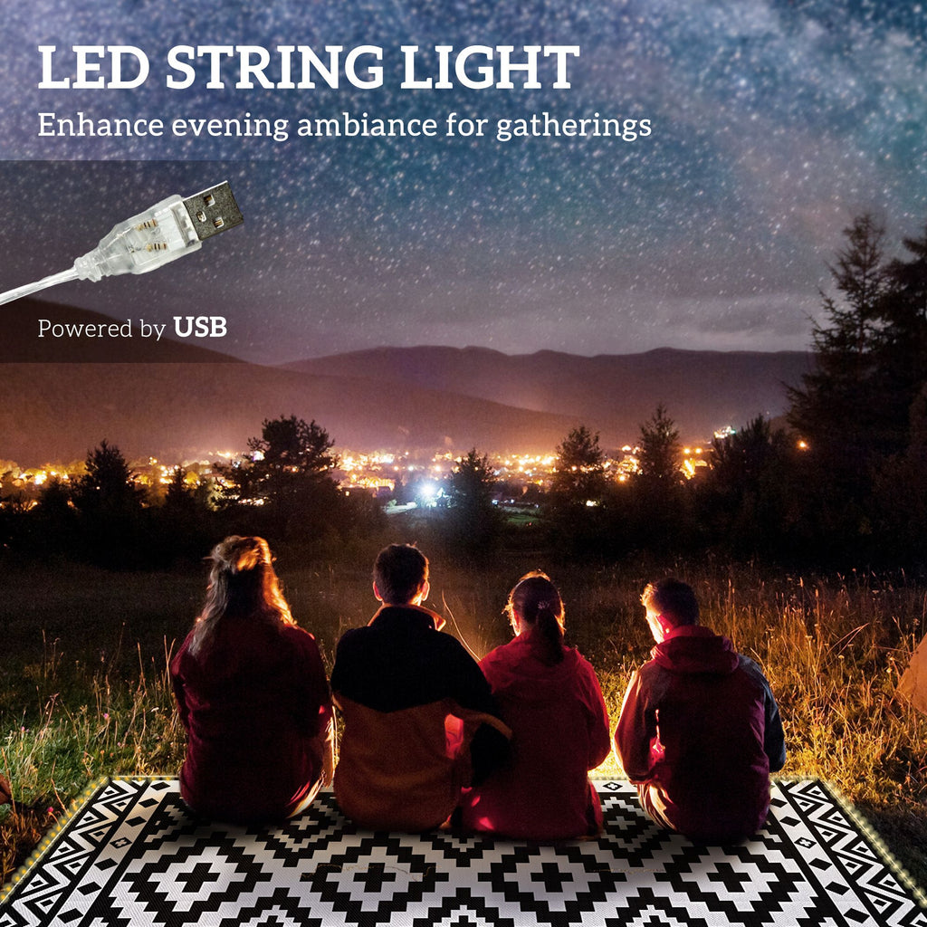 Reversible Outdoor Rug with Integrated LED Lights