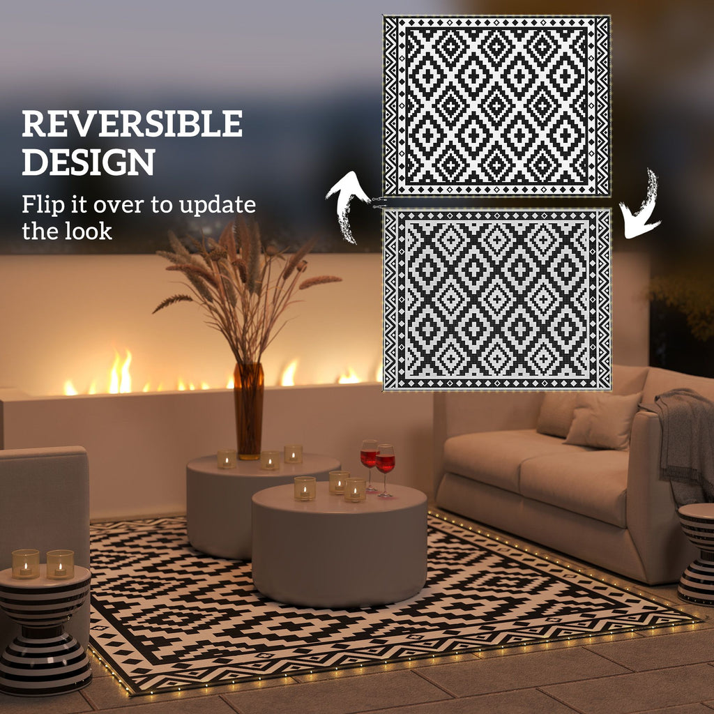 Reversible Outdoor Rug with Integrated LED Lights