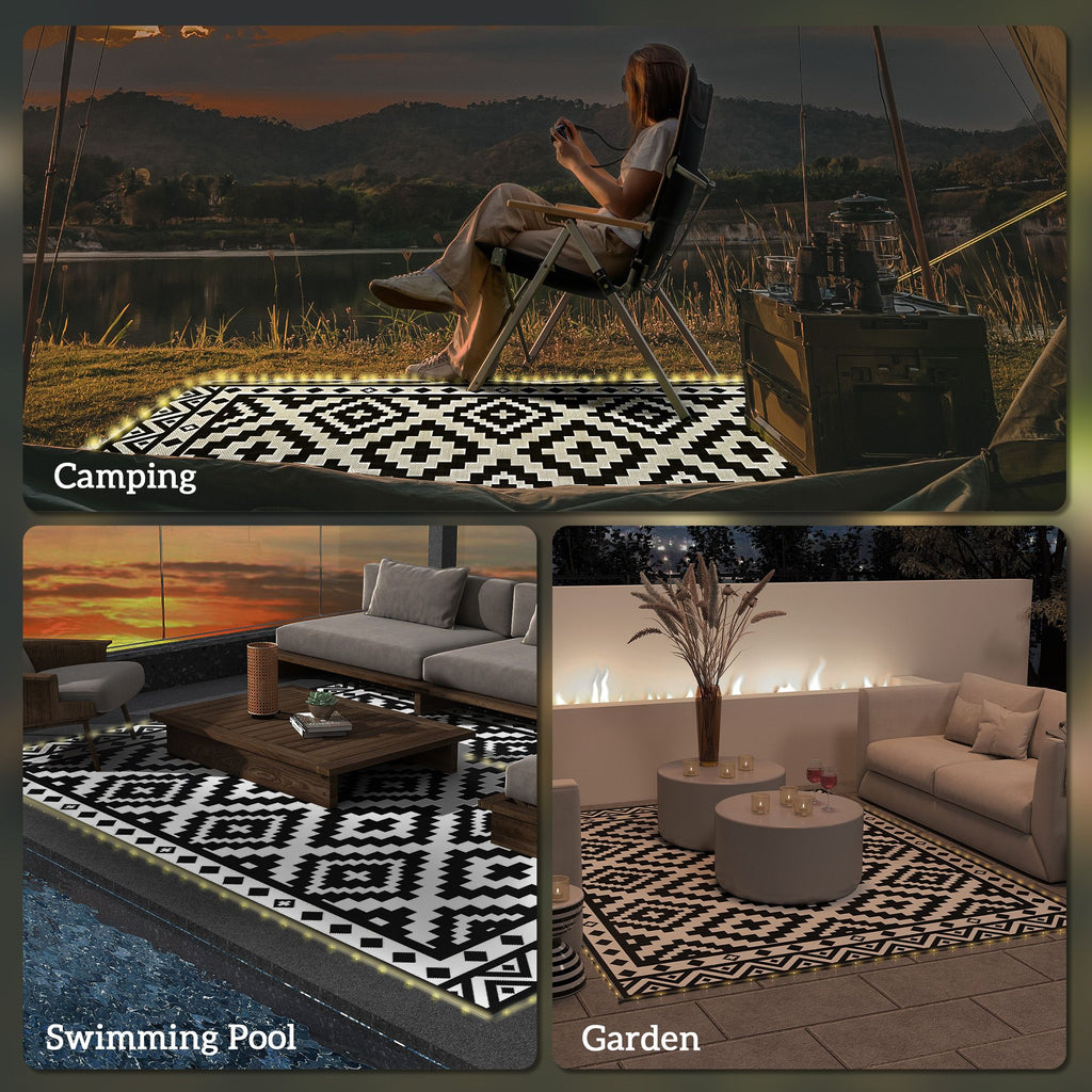 Reversible Outdoor Rug with Integrated LED Lights