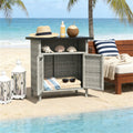 Outdoor Storage Cabinet with Tabletop and Shelf - Gray