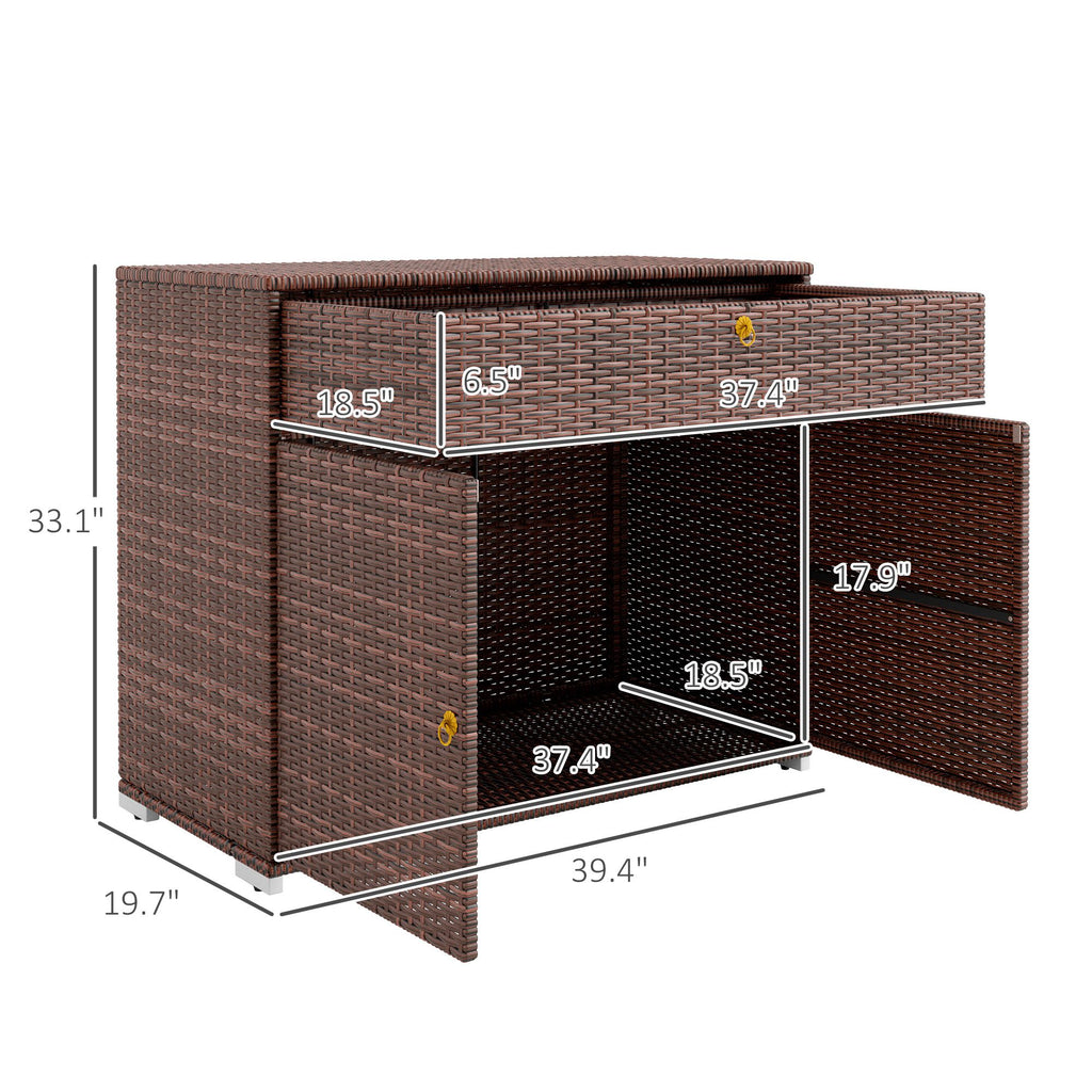 Mixed Brown Poolside Cabinet with Drawer
