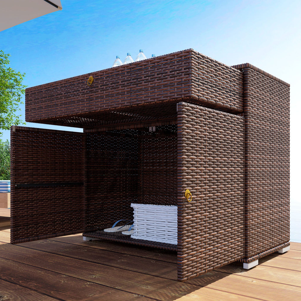 Mixed Brown Poolside Cabinet with Drawer
