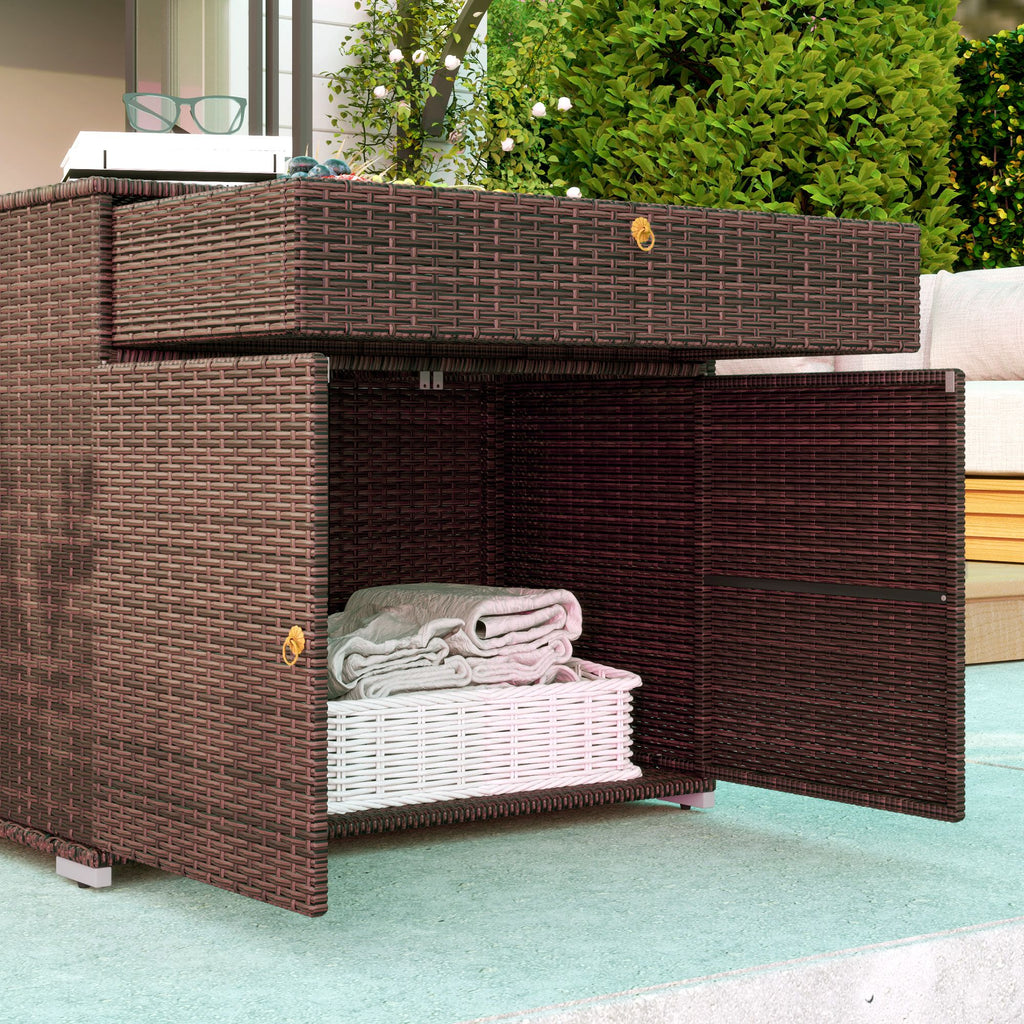 Mixed Brown Poolside Cabinet with Drawer
