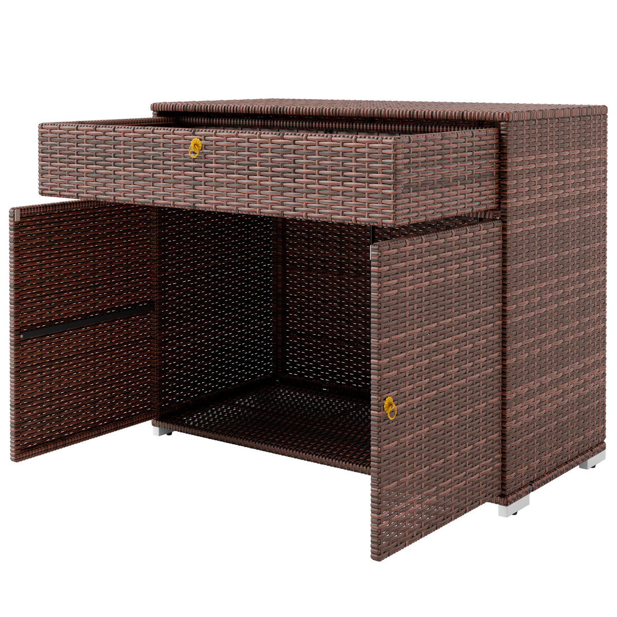 Mixed Brown Poolside Cabinet with Drawer