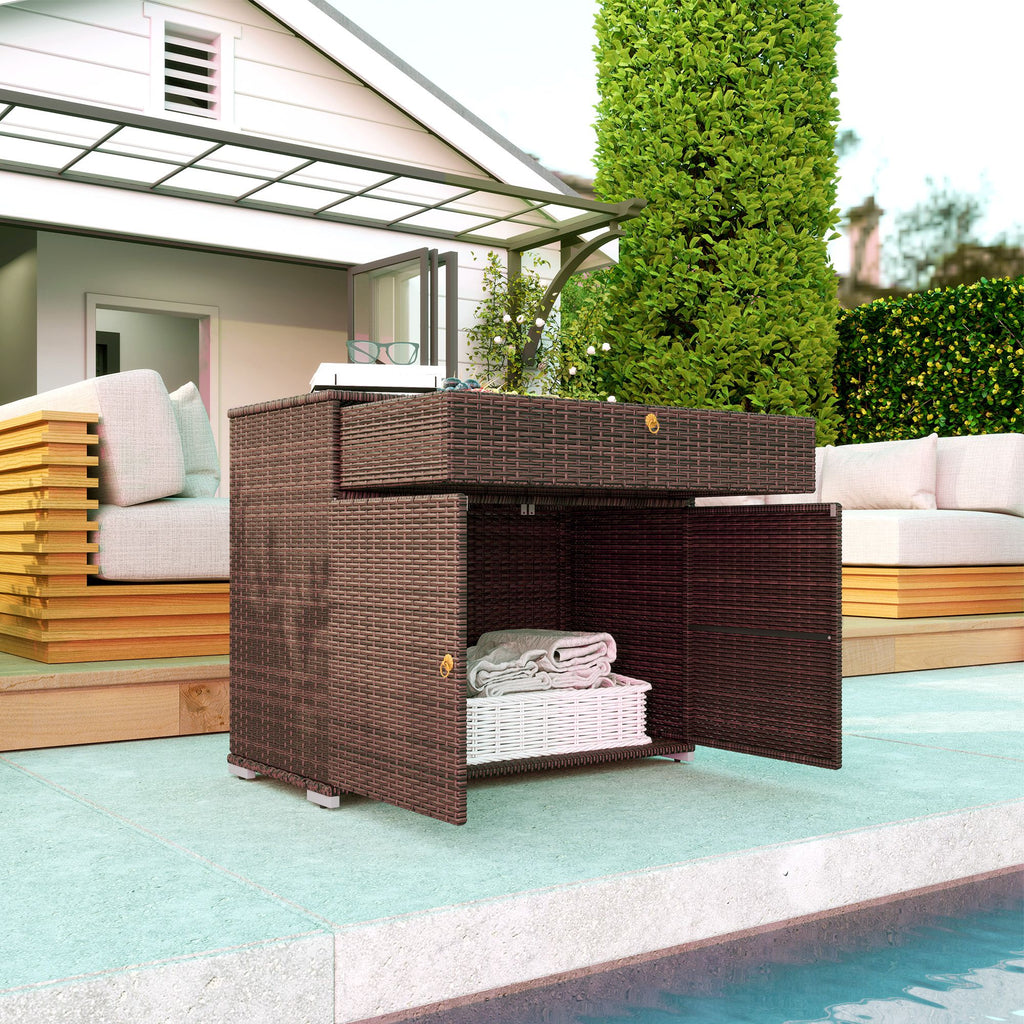 Mixed Brown Poolside Cabinet with Drawer