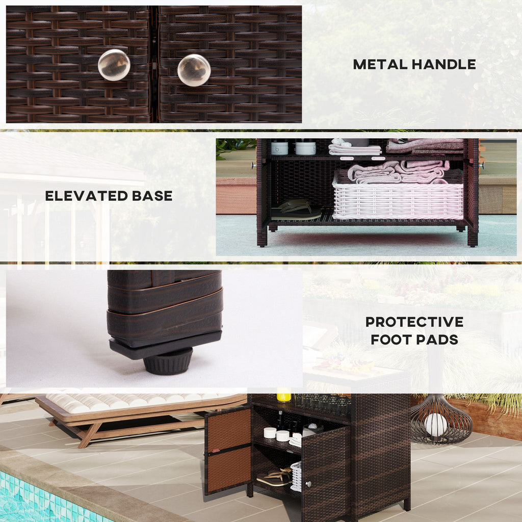 Outdoor Two-Door Storage Cabinet and Patio Bar Table