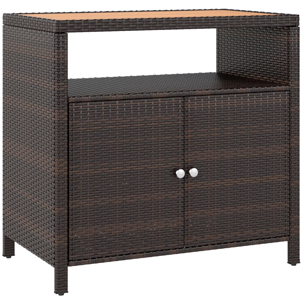 Outdoor Two-Door Storage Cabinet and Patio Bar Table