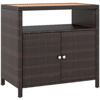 Outdoor Two-Door Storage Cabinet and Patio Bar Table