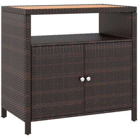 Outdoor Two-Door Storage Cabinet and Patio Bar Table
