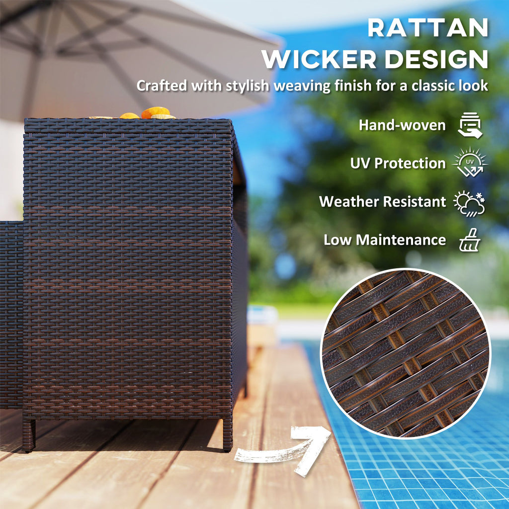 Outdoor Two-Door Storage Cabinet and Patio Bar Table