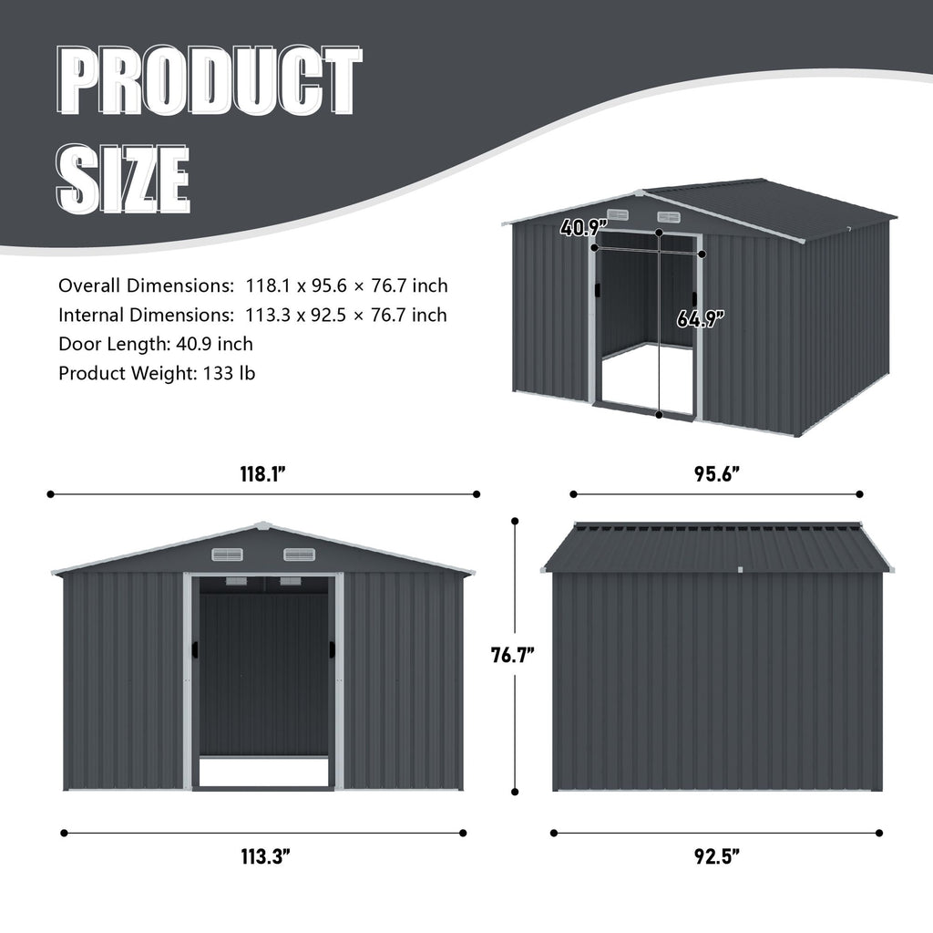 everyday Outdoor Storage Shed with Sloped Roof and Spacious Interior