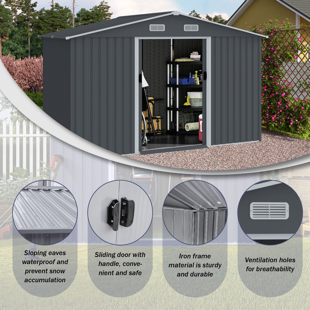 everyday Outdoor Storage Shed with Sloped Roof and Spacious Interior