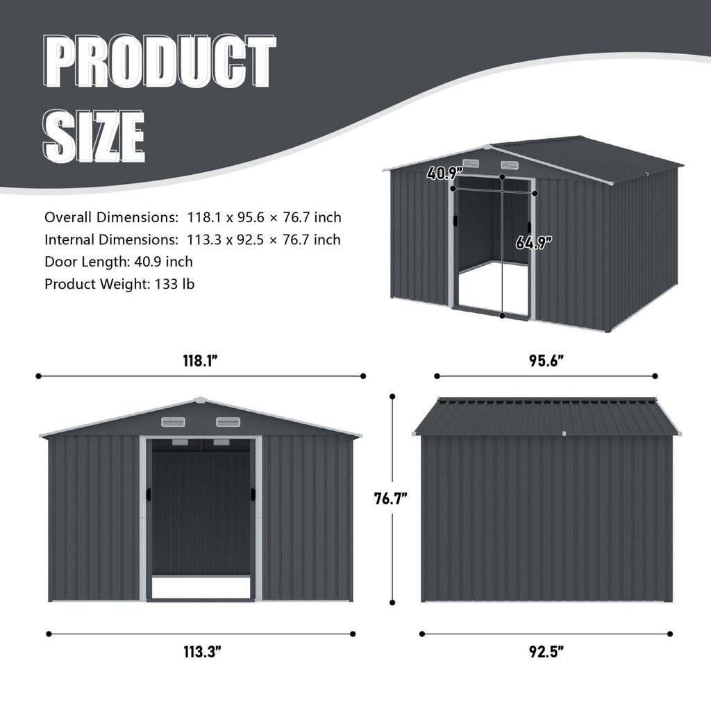 everyday Outdoor Storage Shed with Sloped Roof and Spacious Interior
