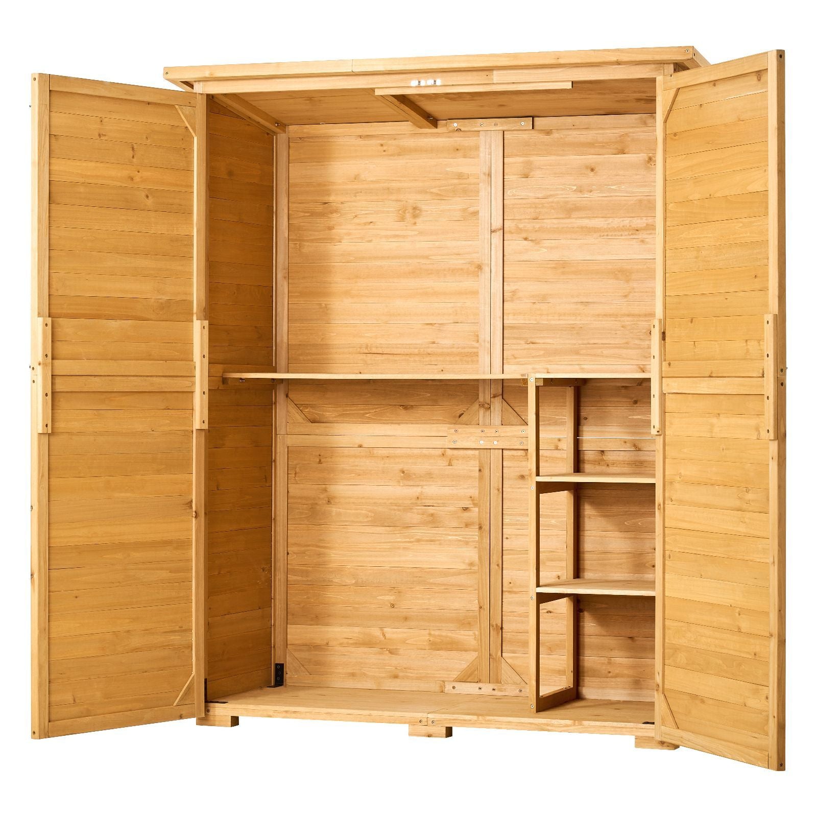 Premium Outdoor Storage Cabinet with water-ready Roof and Spacious Interior