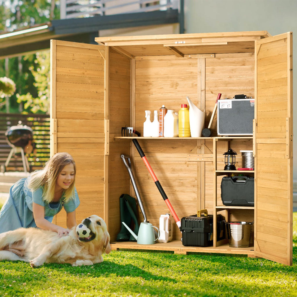 Premium Outdoor Storage Cabinet with water-ready Roof and Spacious Interior
