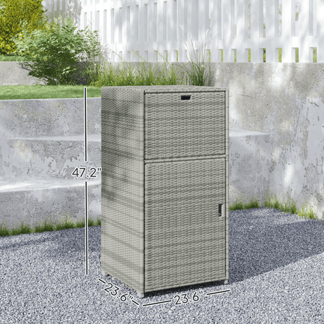 Outdoor Storage Cabinet with Drawer and Wicker Design