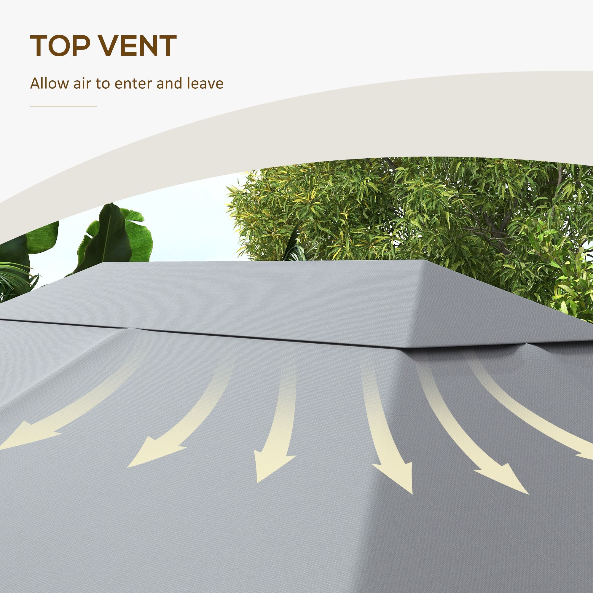 Outsunny Gazebo Replacement Top Cover with Vent and Drainage Holes