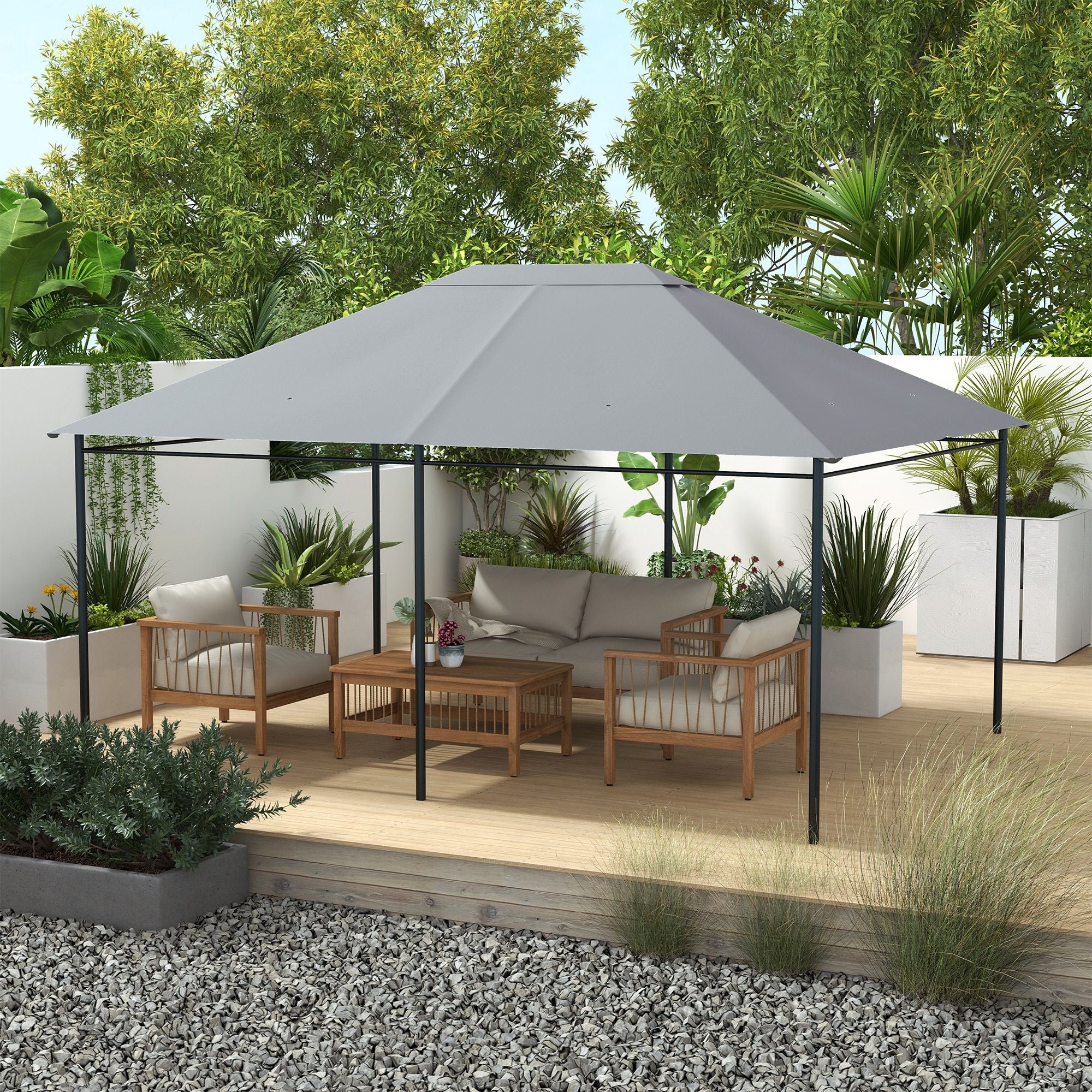 Outsunny Gazebo Replacement Top Cover with Vent and Drainage Holes