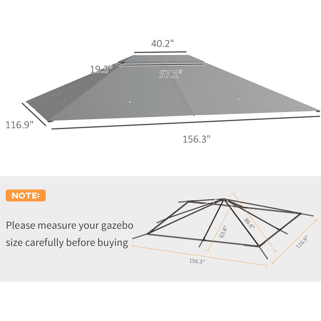 Outsunny Gazebo Replacement Top Cover with Vent and Drainage Holes