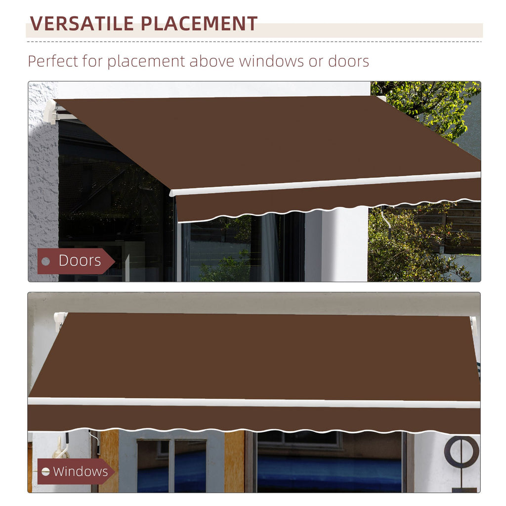 Outsunny x Retractable Awning with Manual Crank – UV & Water-Resistant